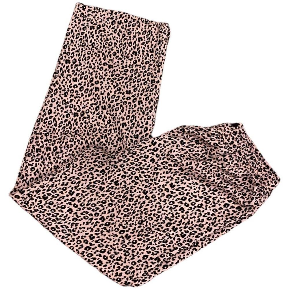NWOT Banana Republic Satin Pink Leopard Sleep or Lounge or Pajama Pants Small